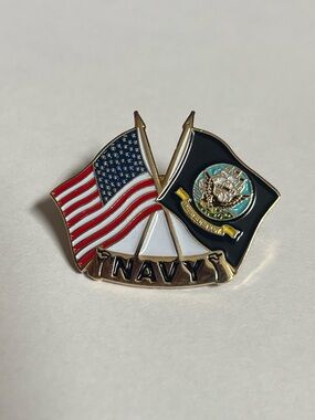 United States of America Flag and Navy Naval Flag Pin